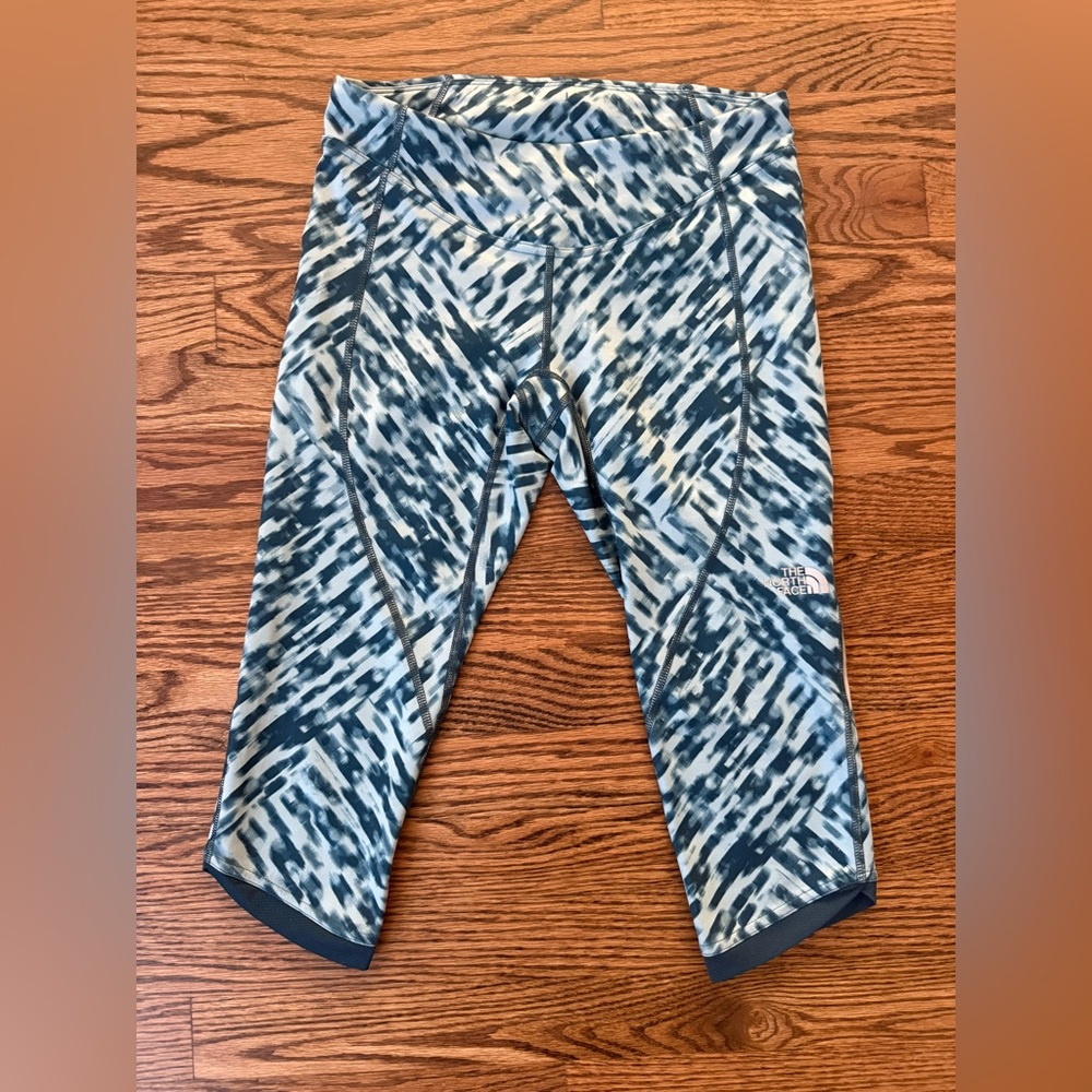 The North Face Women’s Blue Cropped Leggings Size Small W Back Zipper Athletic